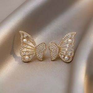 Gold Plated Butterfly Multi Way Stud Earrings